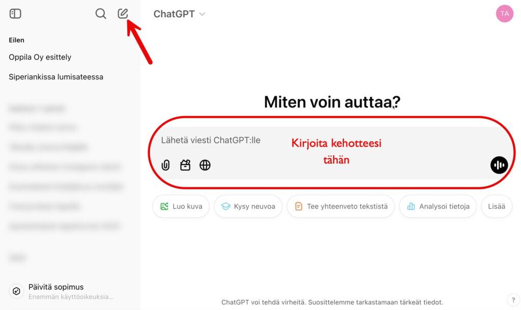 Chatgpt ilmaiseksi ruudulla